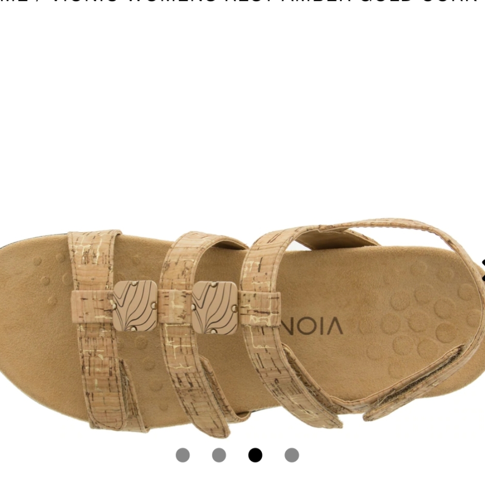 Vionic Amber Gold Cork Sandals